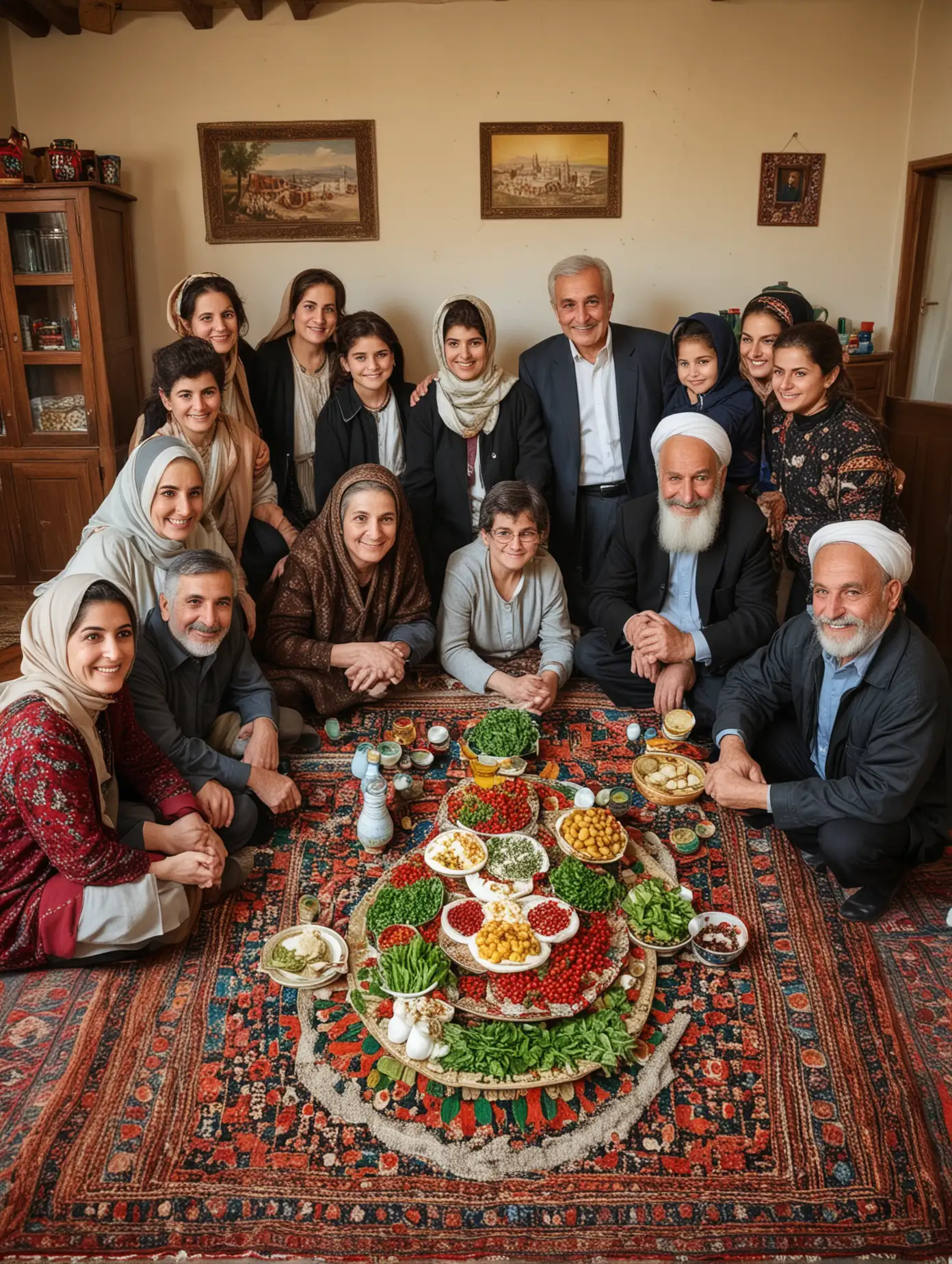 Heartwarming-Family-Gathering-at-Haft-Sin-Table-in-Rural-Iran