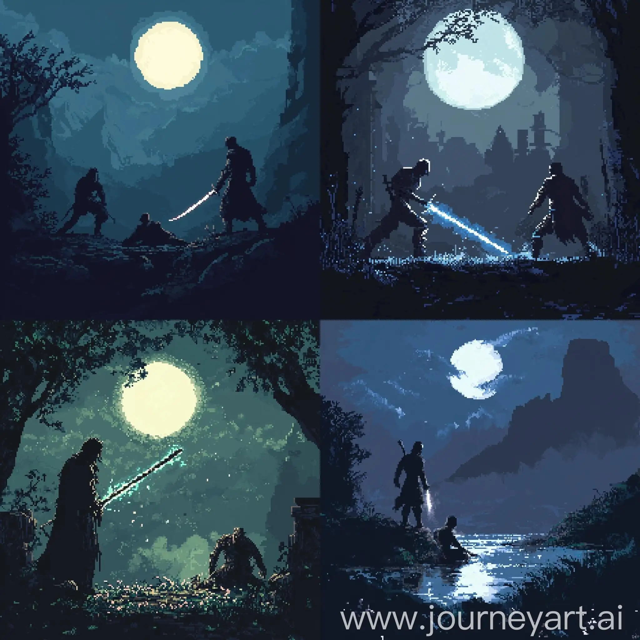 Silhouette-of-Fantasy-Duel-with-Glowing-Moon-Sword