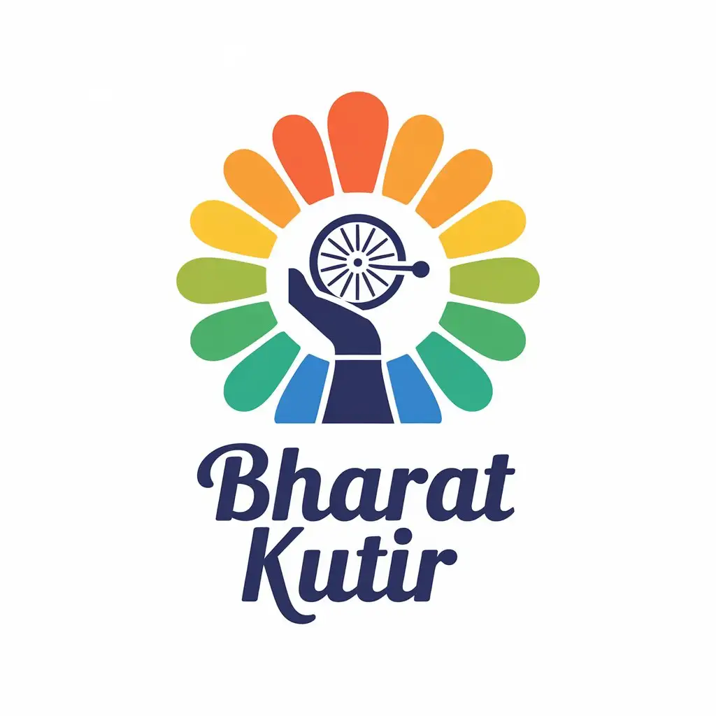 LOGO Design for Bharat Kutir Handicraft Symbol with Bright Colors for Positive Vibes