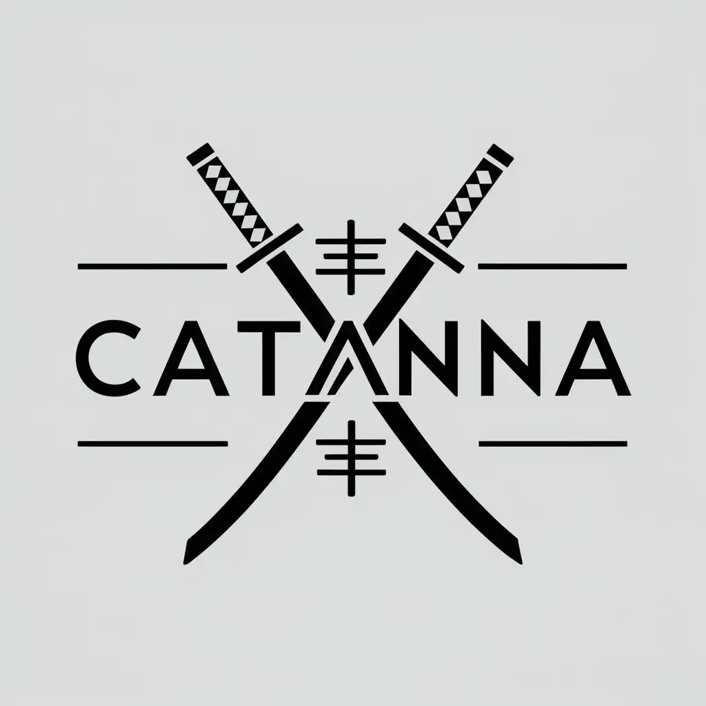 LOGO-Design-For-CATANNA-Japanese-Sword-Katana-in-Minimalistic-Style