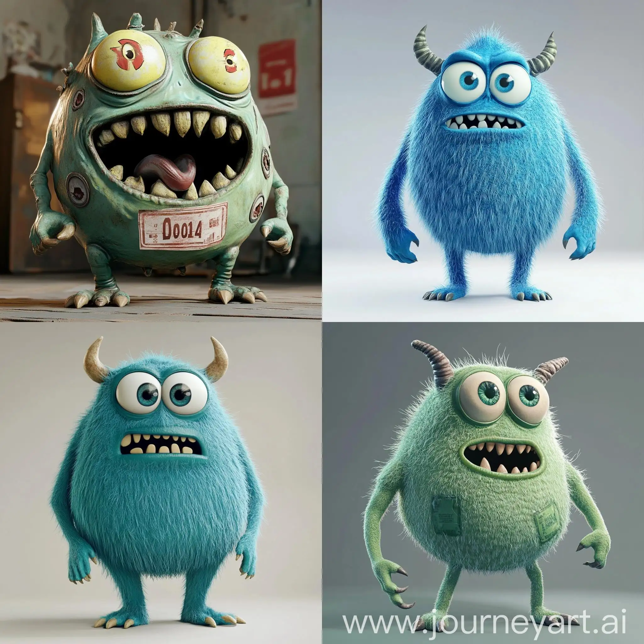 Cartoon-Style-3D-Monster-with-TicketLike-Body