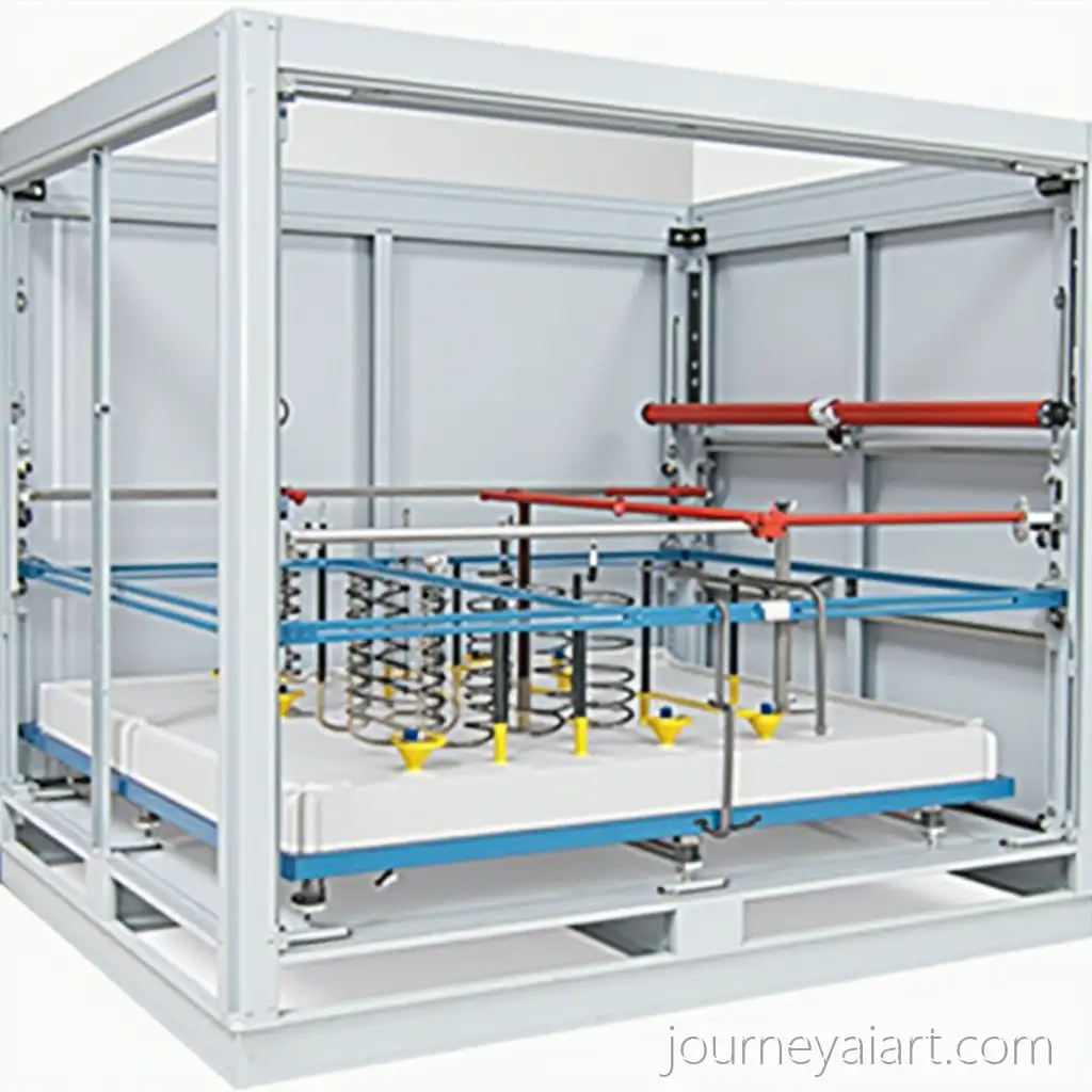 Massspring-system-imageDetailed-Visualization-of-a-MassSpring-System-in-Equilibrium-Mechanics