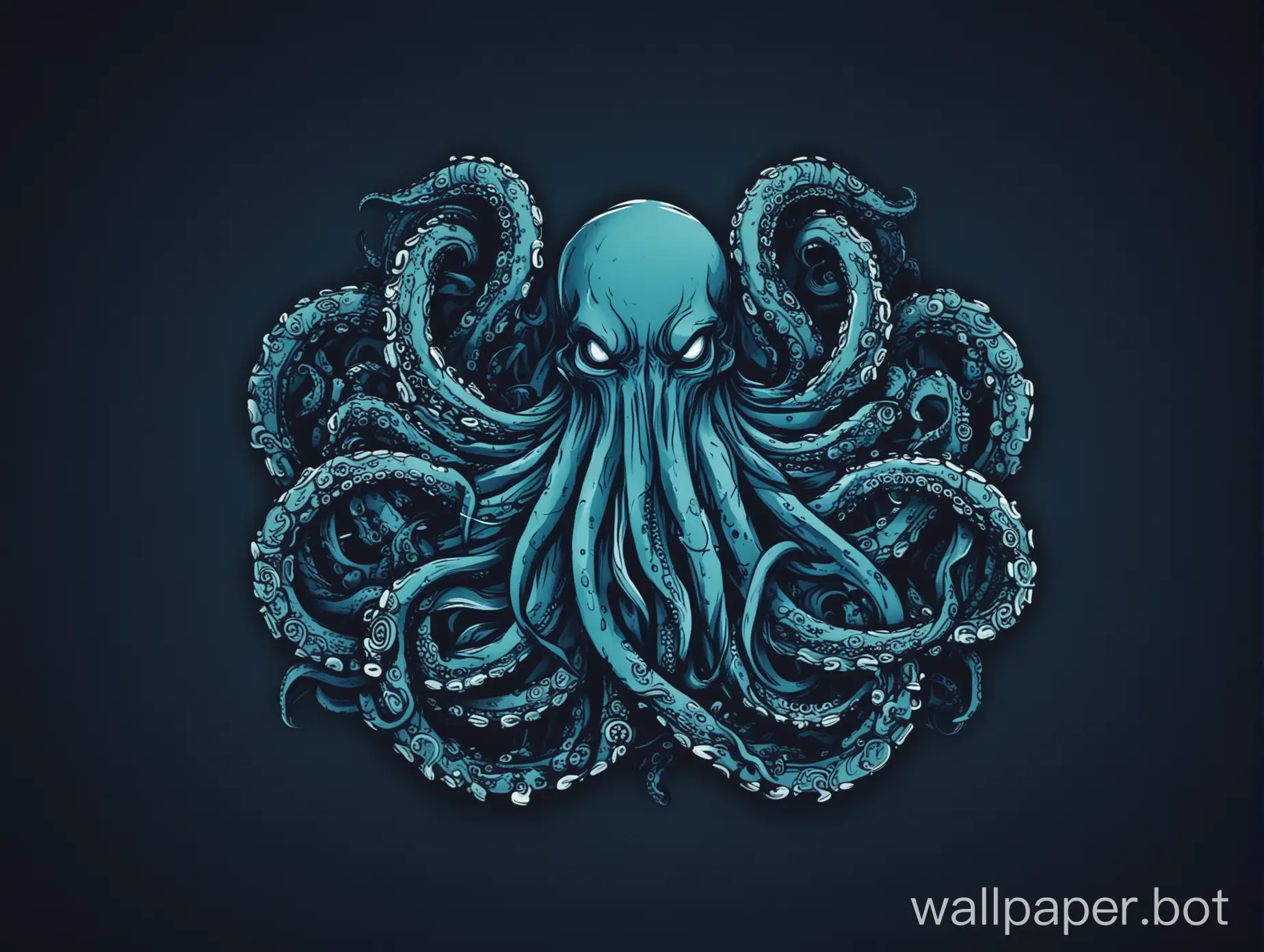 kali linux logo desktop wallpaper kraken, 8 tentacles blue color scheme