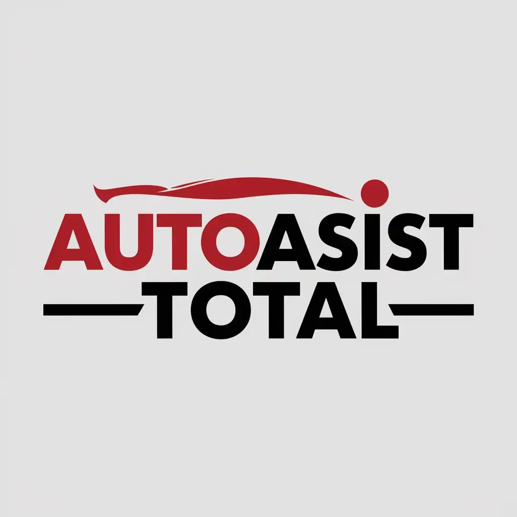 LOGO Design For AutoAsist Total Modern Red Black Word Mark Logo on White Background