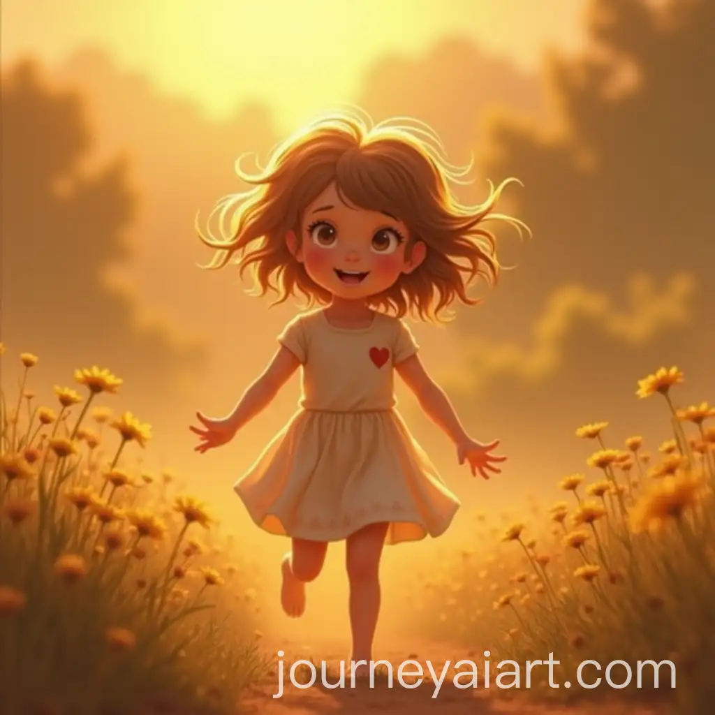 Little-Girl-Running-to-Godfather-with-Warm-Light-and-Wind-in-Her-Hair
