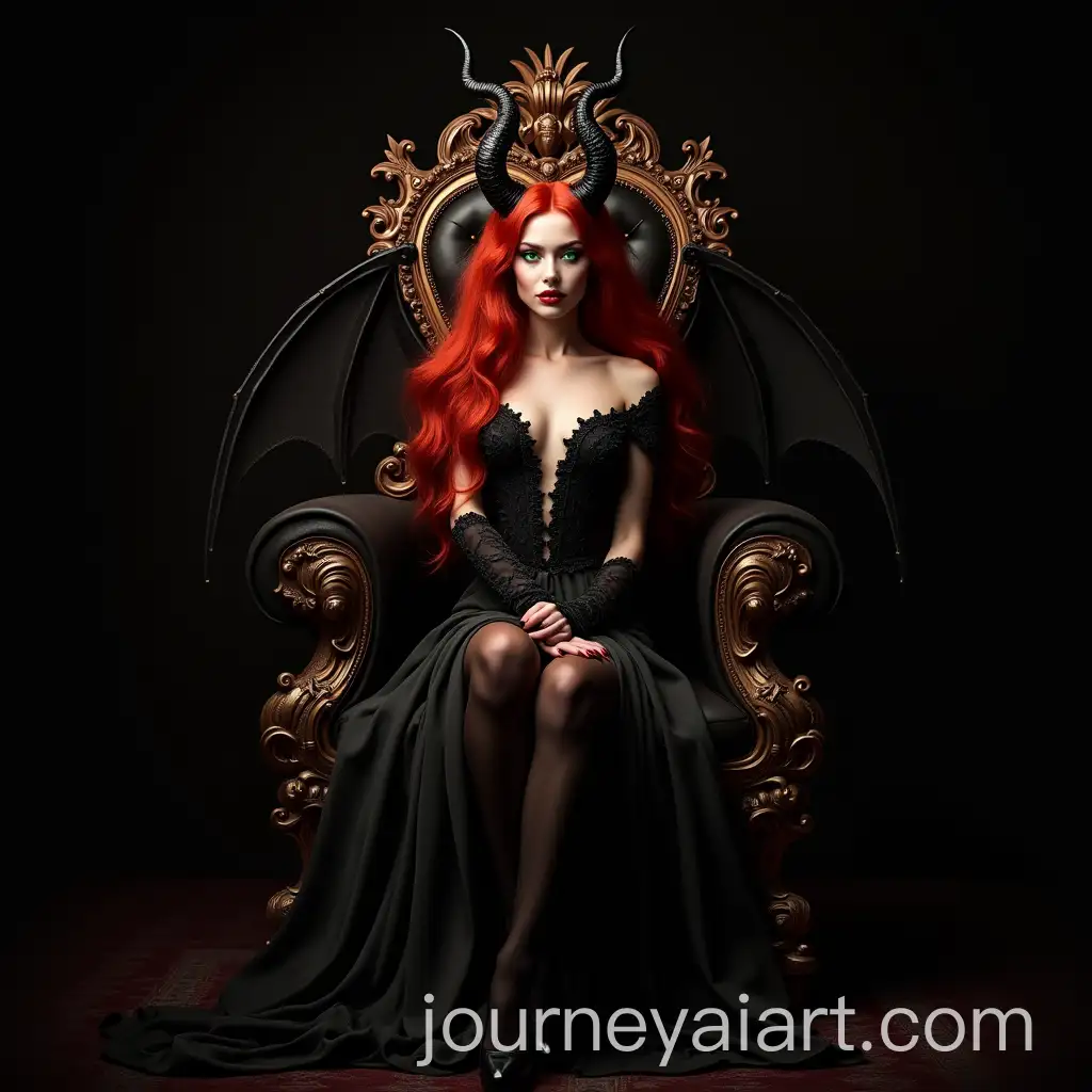 Regal-RedHaired-Demoness-Seated-on-Ornate-Throne