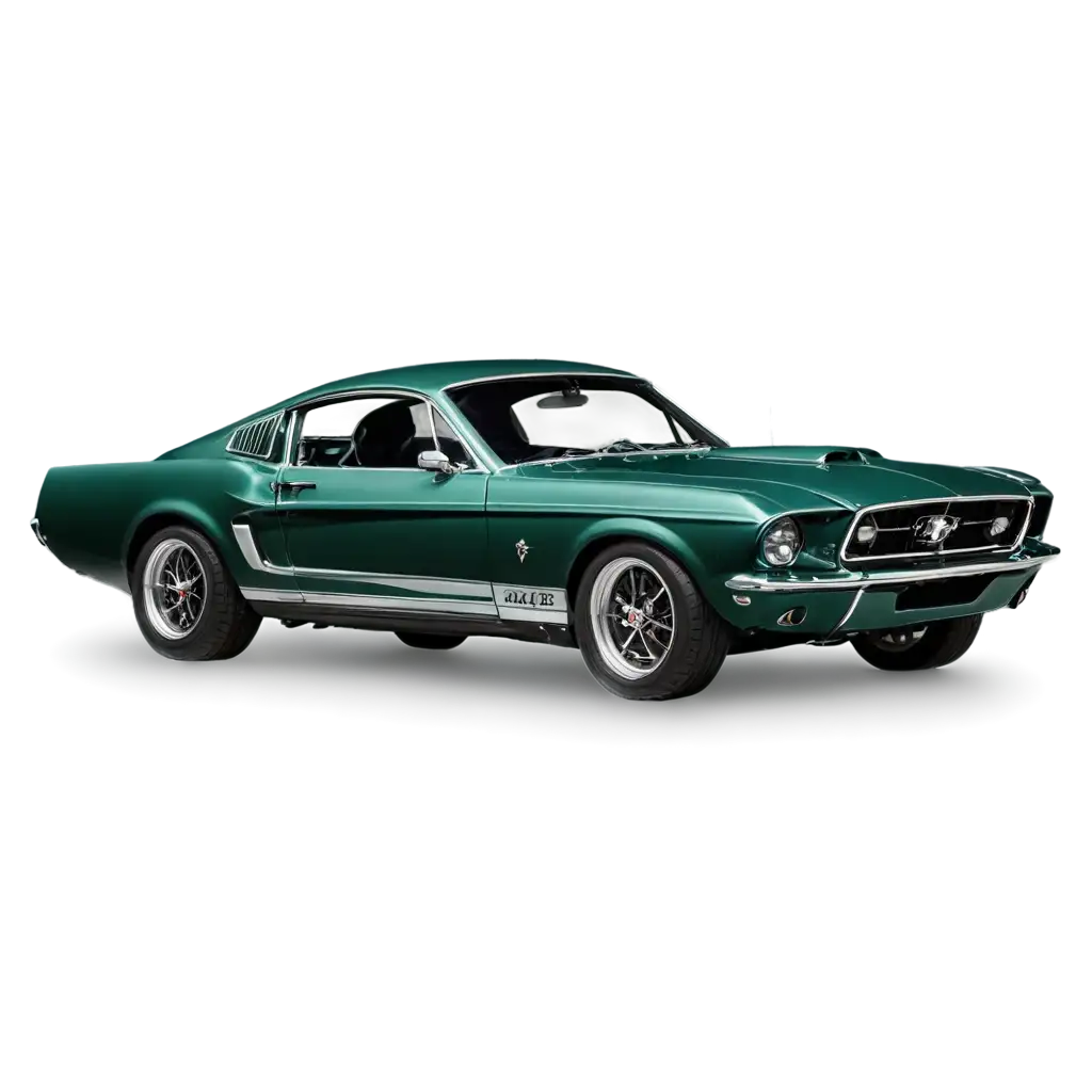 dark green 1967 mustang fastback