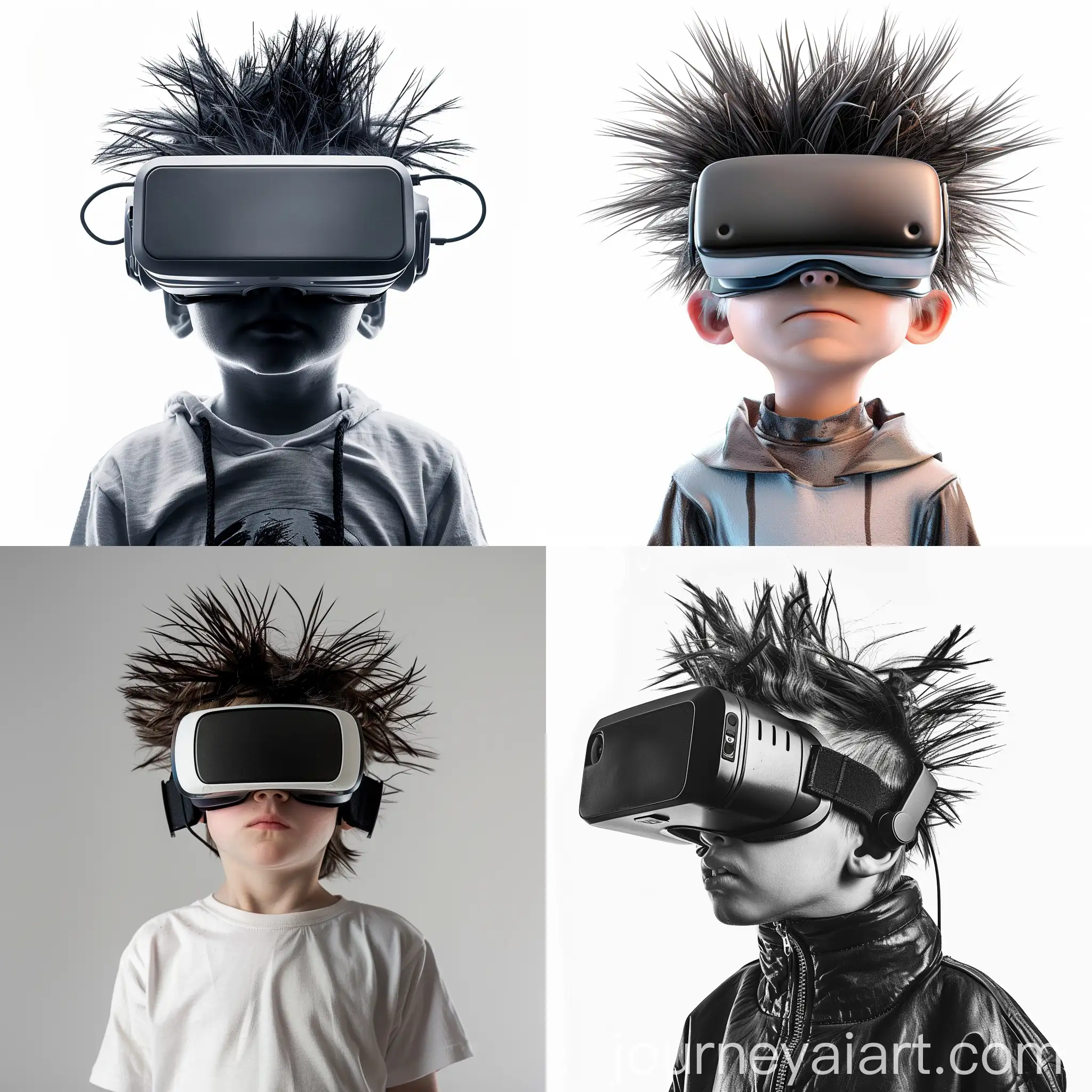 Child-with-Spiky-Hair-Wearing-Virtual-Reality-Goggles-on-White-Background