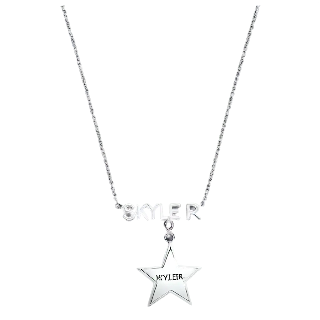 Create-a-PNG-Image-of-a-Silver-Necklace-with-Skyler-Name-and-Star