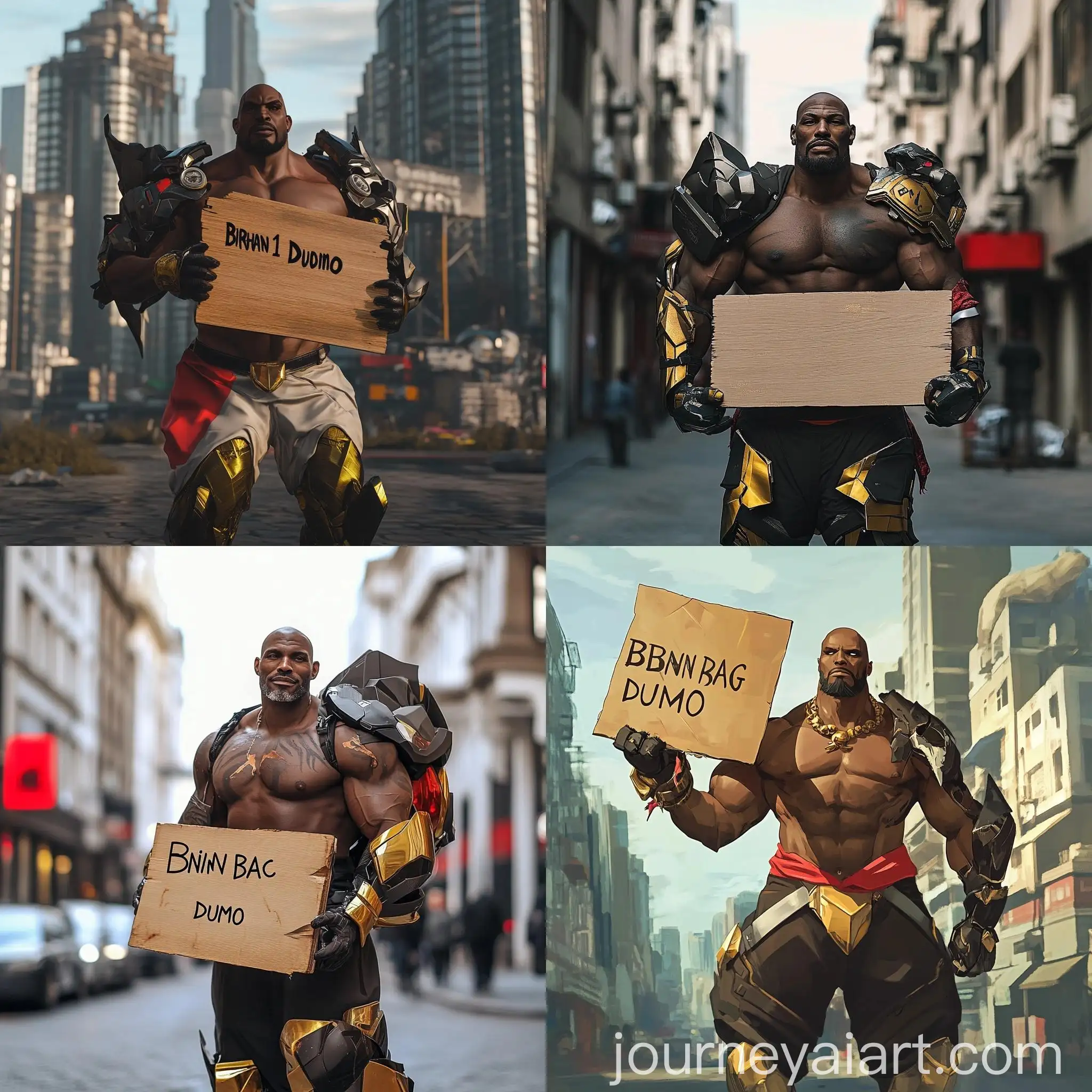 Man-Holding-Wooden-Sign-in-City-Background