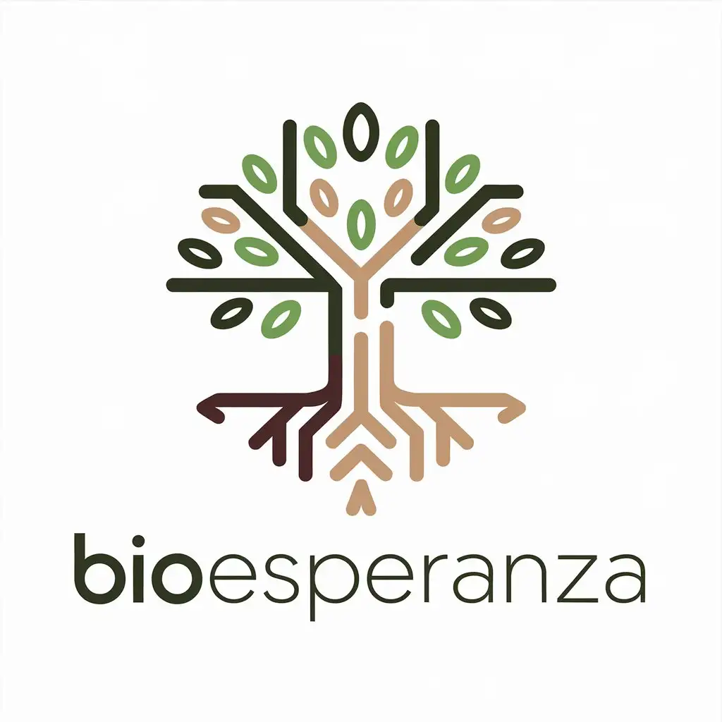 LOGO Design for BioEsperanza Modern Minimalist with Organic Elements Connectivity Symbols