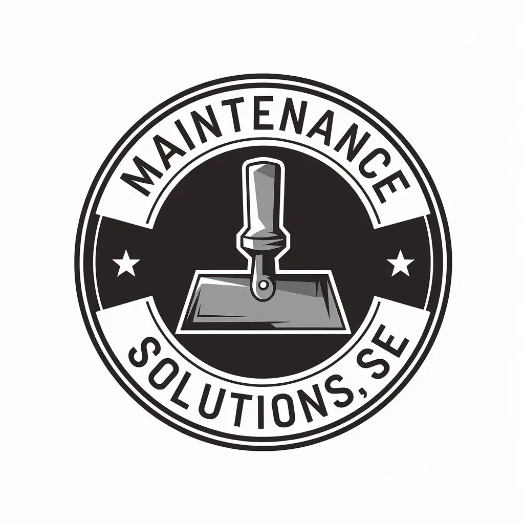 LOGO Design For Maintenance Solutions Concrete Hand Trowel Symbol in Construction Industry