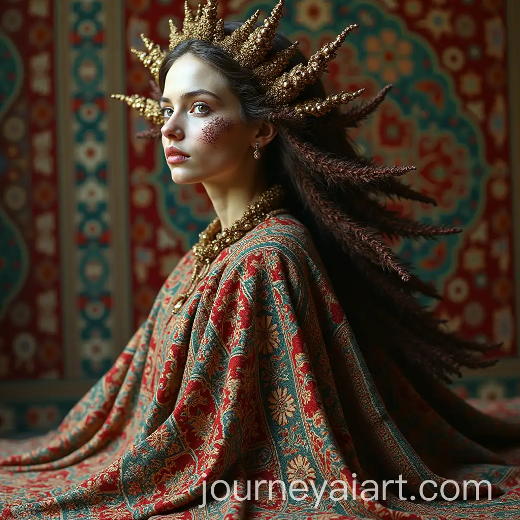 Surreal-Portrait-of-a-Woman-Embodying-Persian-Carpets