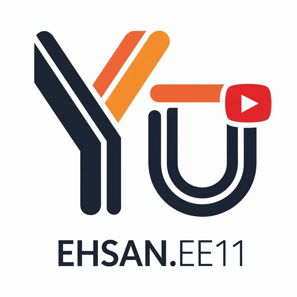 a vector logo design,with the text "EHSAN.EE11", main symbol:youTIUB,Moderate,be used in Others industry,clear background