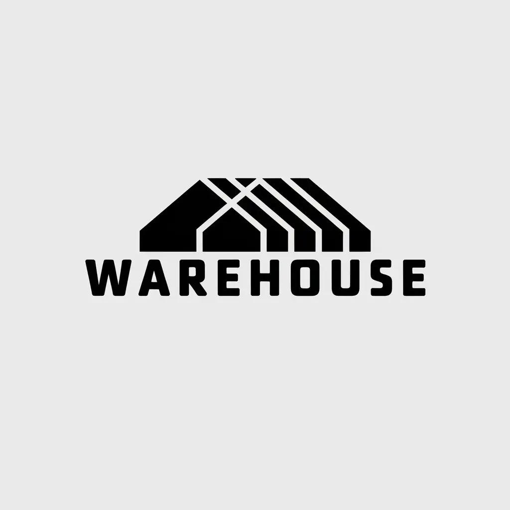 LOGO Design for Warehouse Minimalist Typography with Clear Background