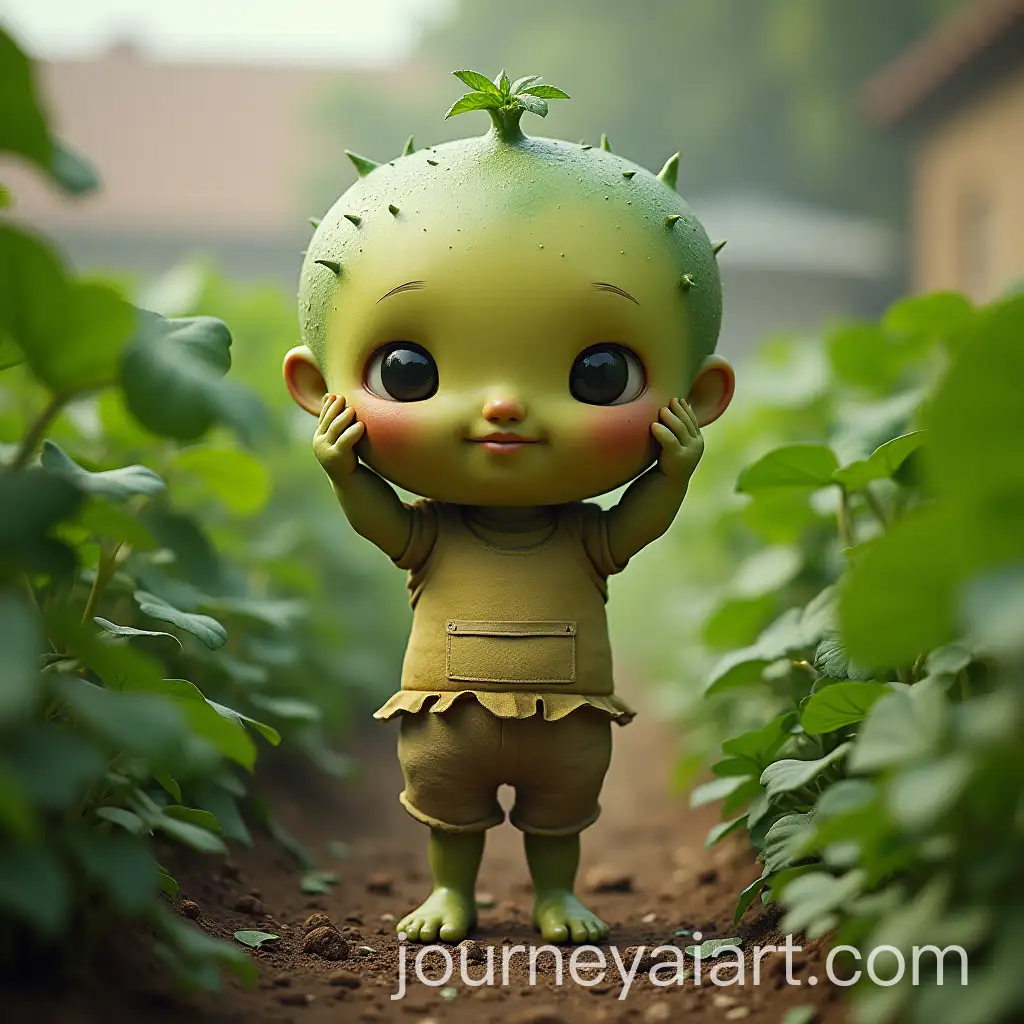 Boy-with-aAI-Image-Prompt-Expansion-Big-Head-and-Sayote-Body-in-a-Garden