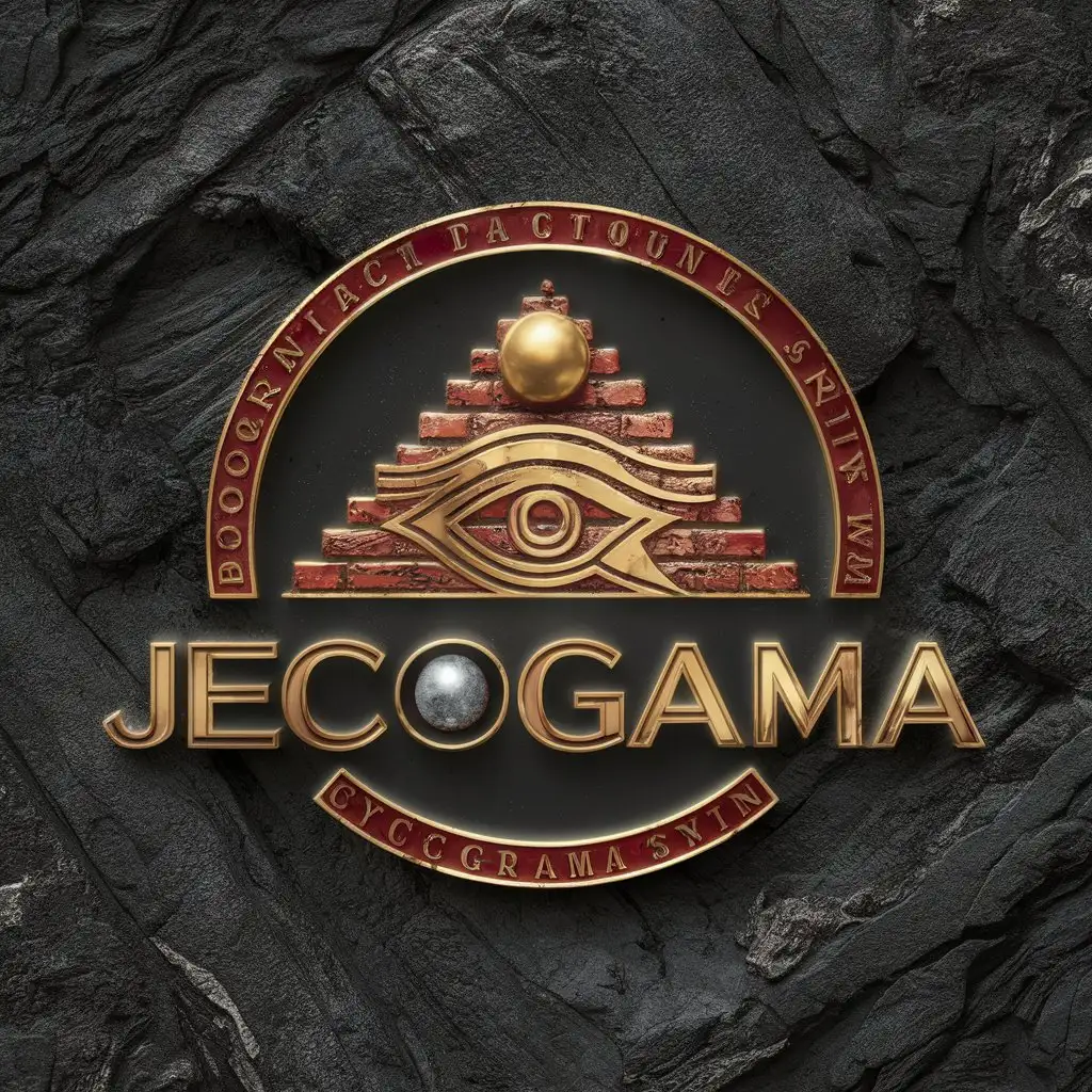 LOGO Design for JECOGAMA Intricate Lava Engraving with Eye of Ra Symbol