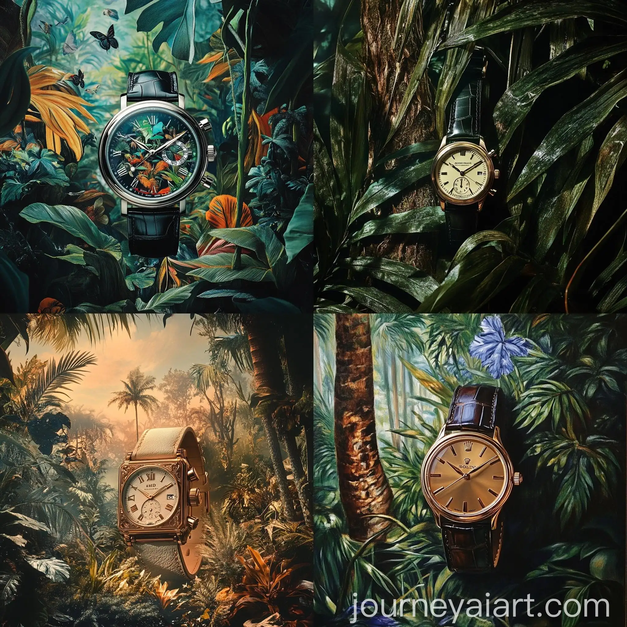 Watch-in-Tropical-Jungle-Scene-Art