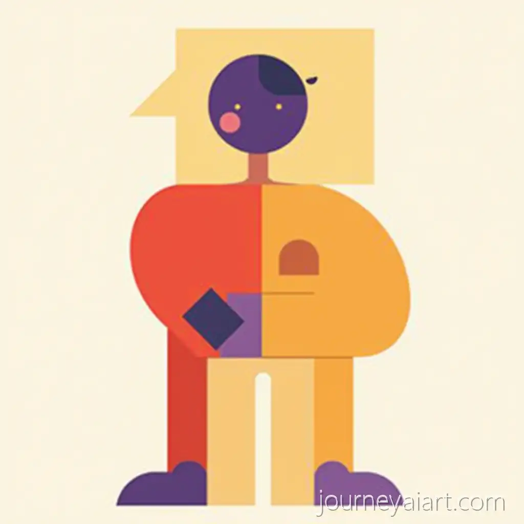 Abstract-Character-in-RedAbstract-Character-Design-Yellow-and-Purple-Using-Rectangles-and-Circles