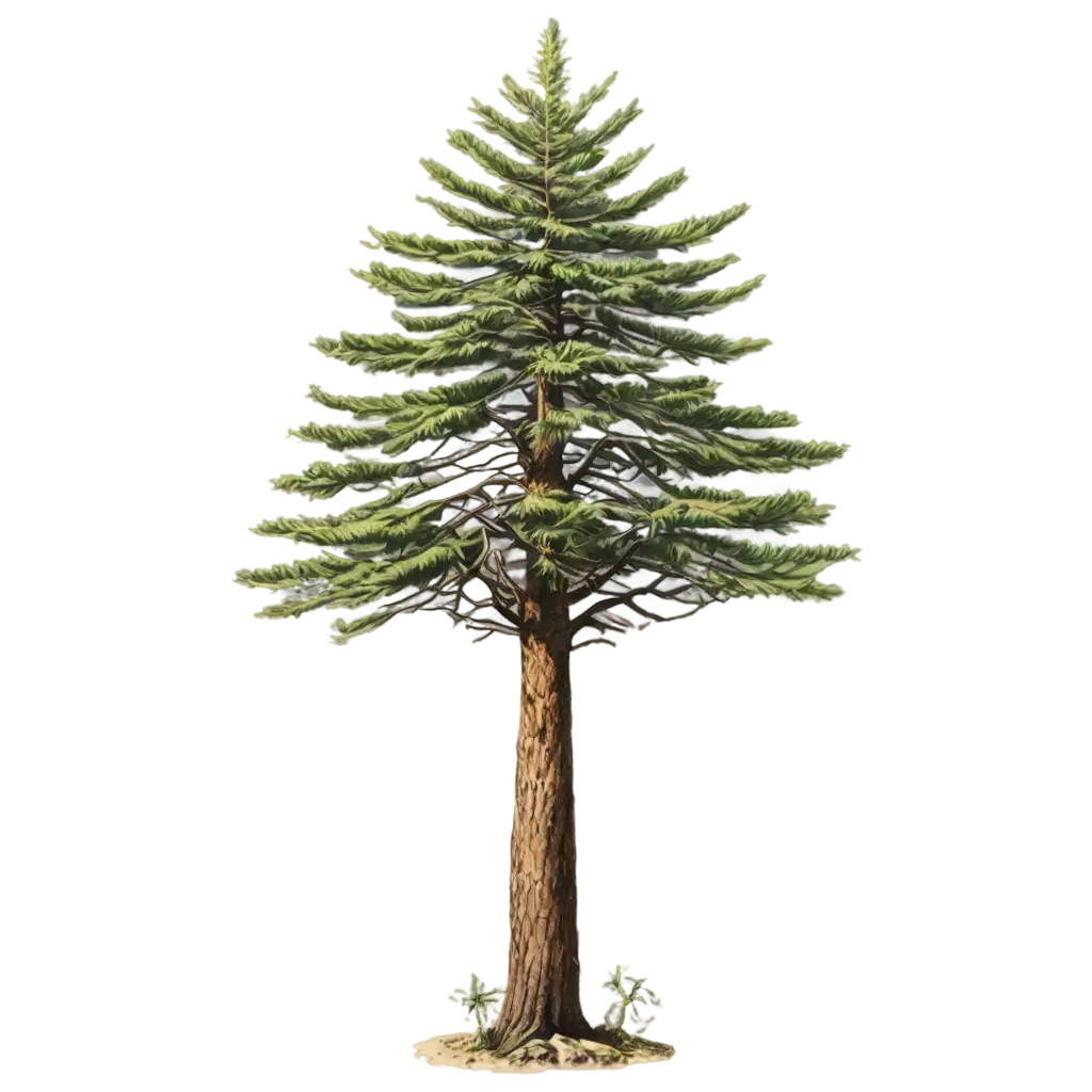 Illustrated-Araucaria-Tree-PNG-Image-Capturing-Natures-Majesty-in-HighQuality-Format