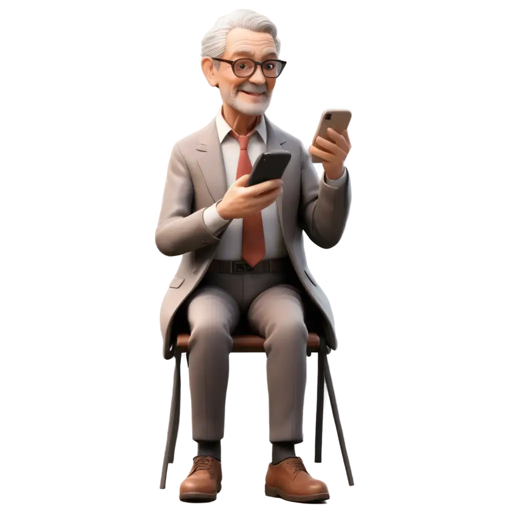 HighQuality-PNG-Image-of-an-Elderly-Person-Using-Smartphone-AI-Generated