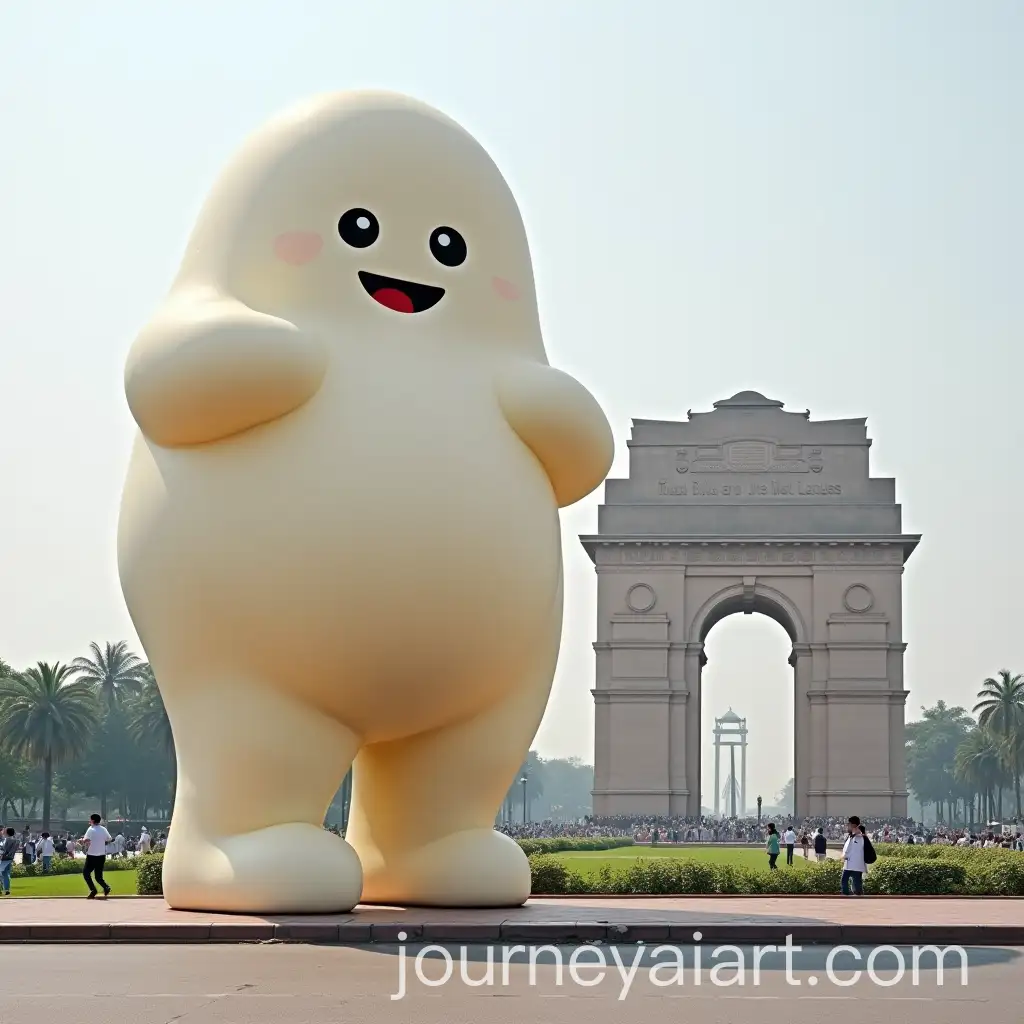 Giant-Vanilla-Soft-Serve-Ice-Cream-Standing-by-India-Gate-Statue
