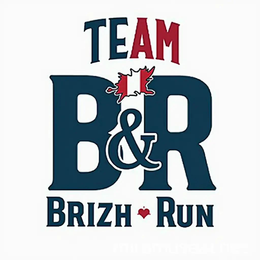 create a logo for a running t-shirt for my family with the name TEAM B&R that will be visible below Breizh Run, you can add a reference to Brittany like a flag