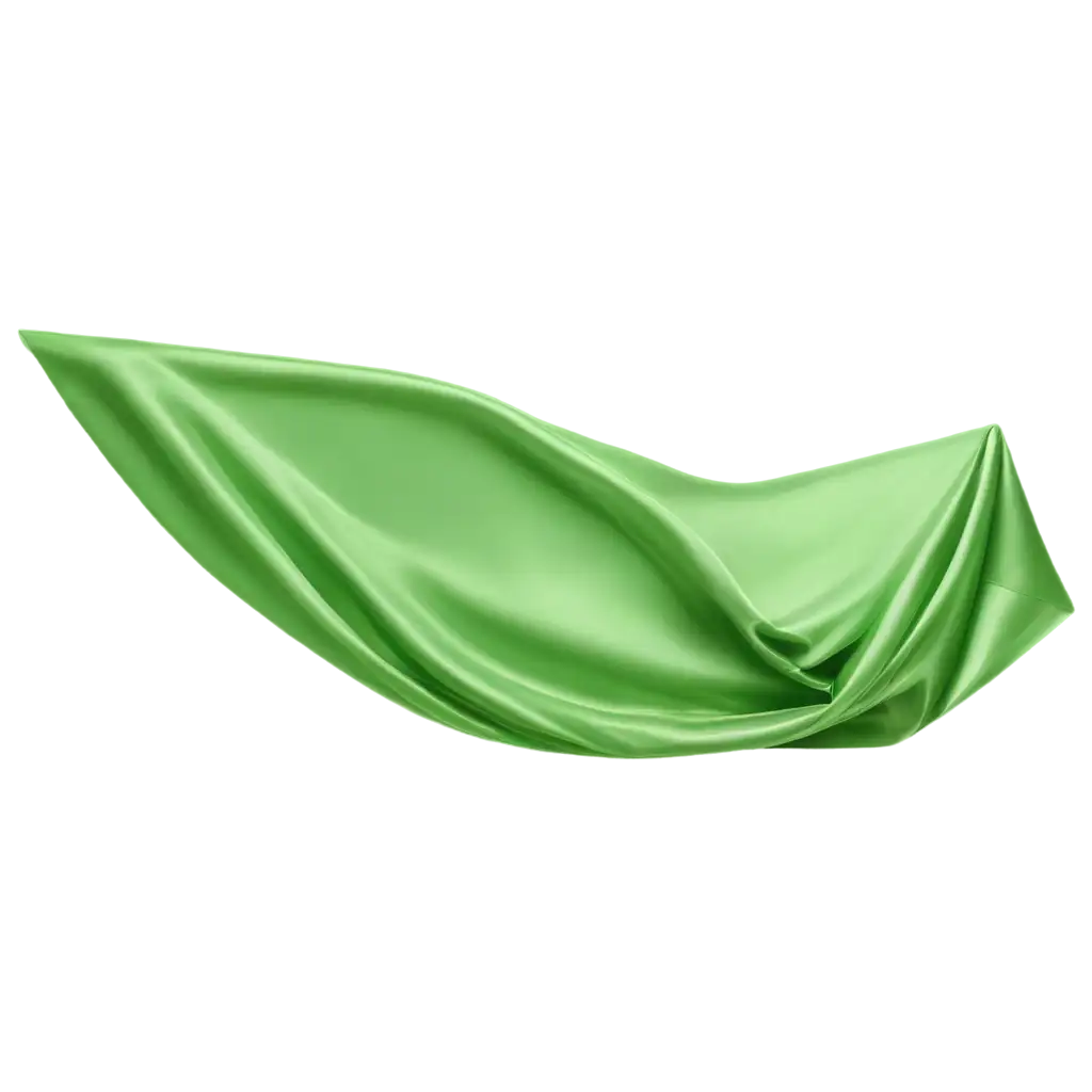 Shiny-Green-Silk-Fabric-PNG-Floating-with-Volume-Transparent-Background-for-HighQuality-Visuals