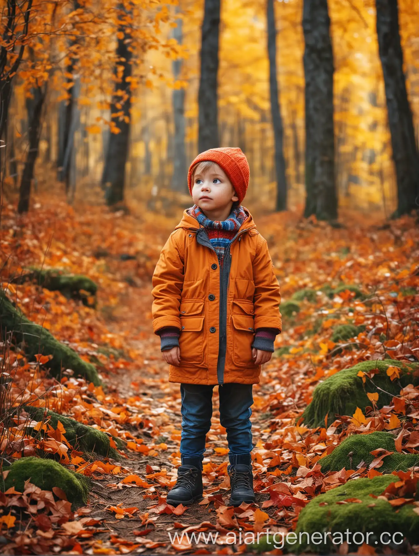 Little-Boy-in-Magical-Autumn-Forest