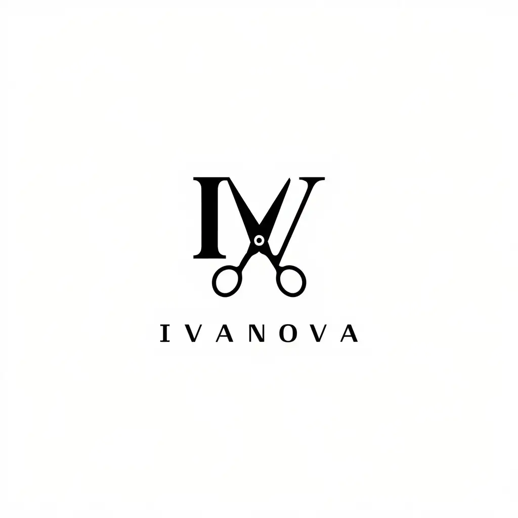 LOGO-Design-For-Ivanova-Minimalistic-Scissors-Symbol-for-Beauty-Spa