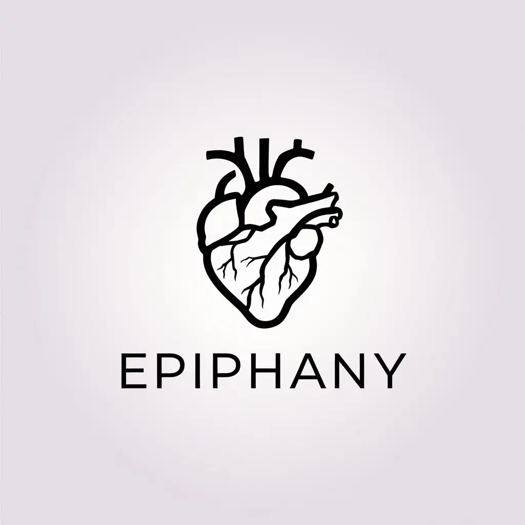 a vector logo design,with the text "Epiphany", main symbol:Love,Minimalistic,be used in Beauty Spa industry,clear background