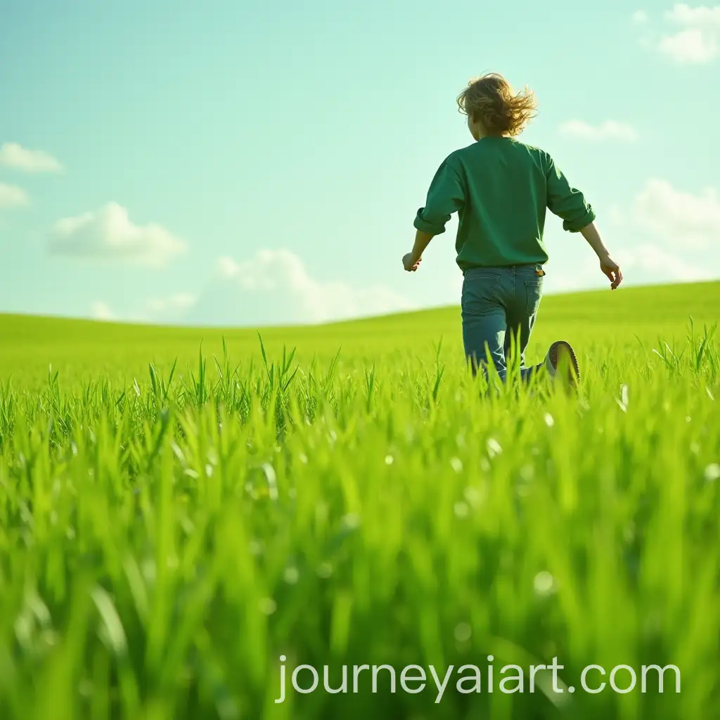 PersonAI-Image-Prompt-Expansion-Running-in-a-Green-Field-Under-Clear-Skies
