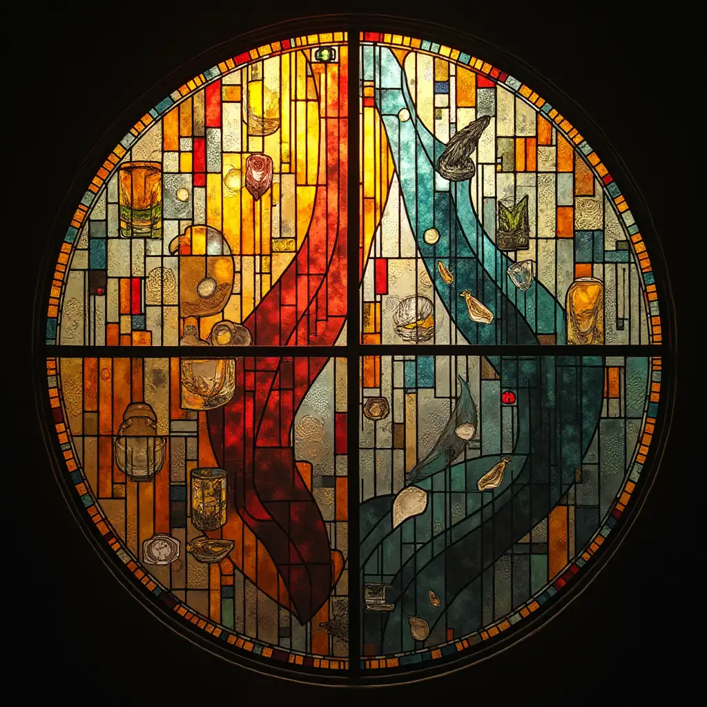 modern and abstract stained glass