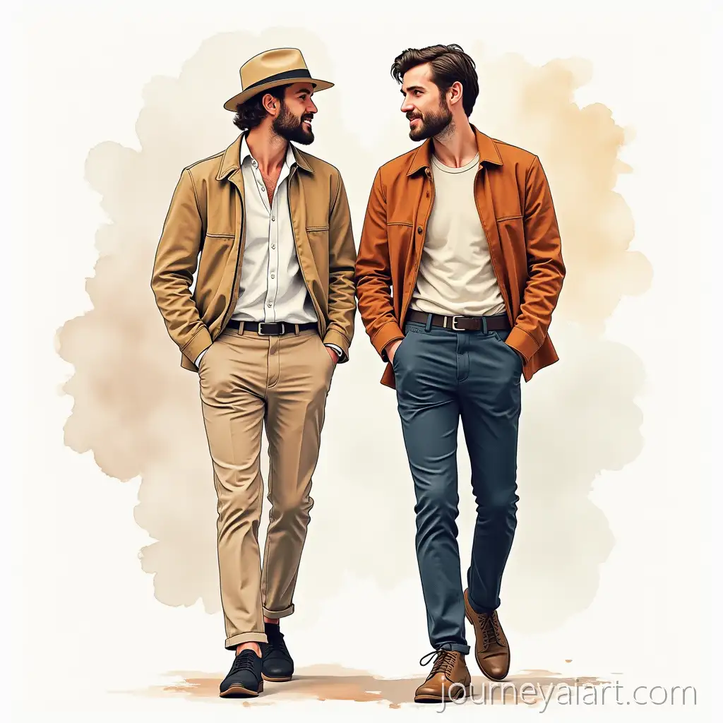 Watercolor-Portraits-of-Andy-and-James-from-HONNE-Inspired-by-Moon-Safari-Album-Artwork