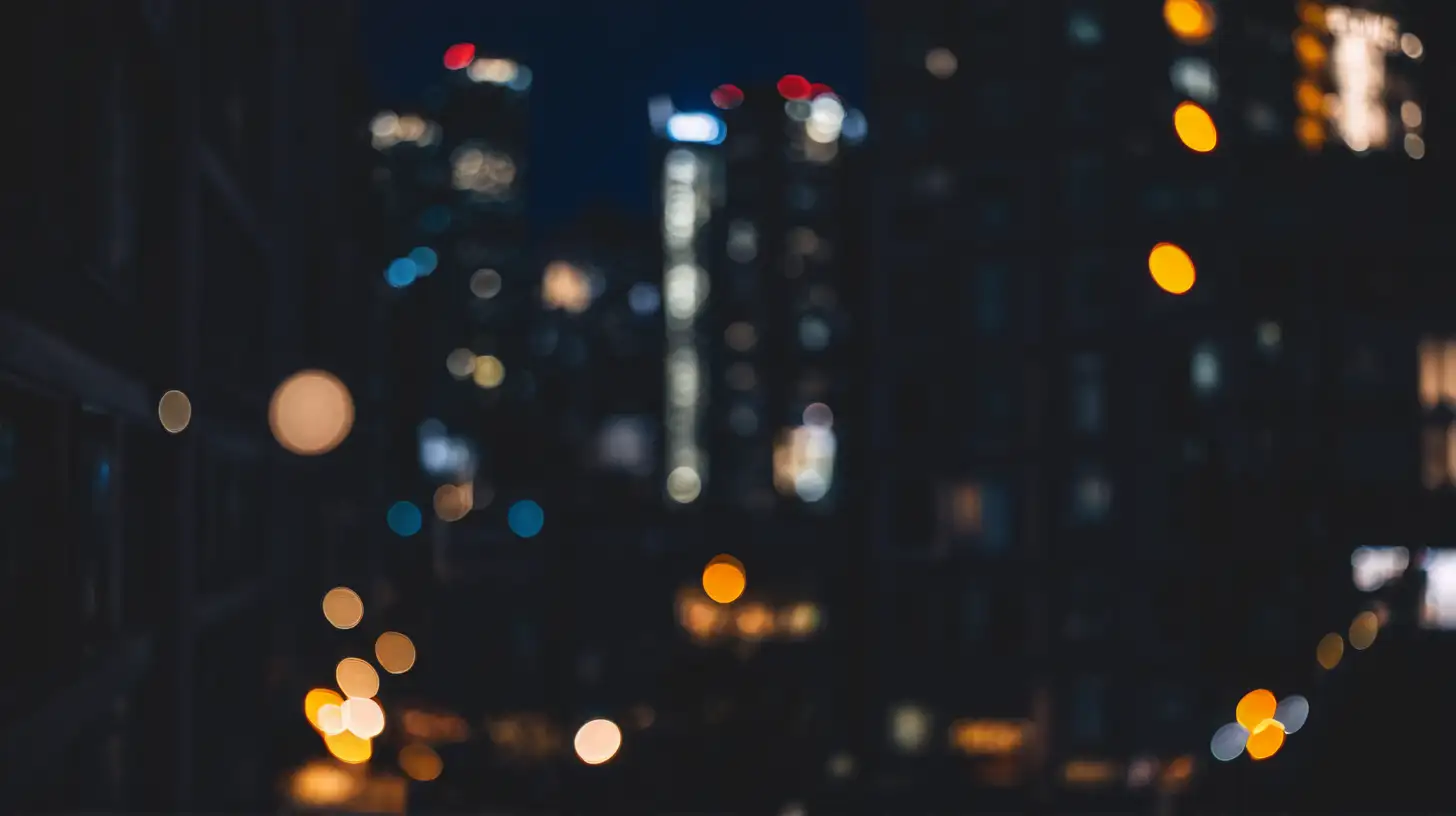 City Night Lights with Small Bokeh Effect