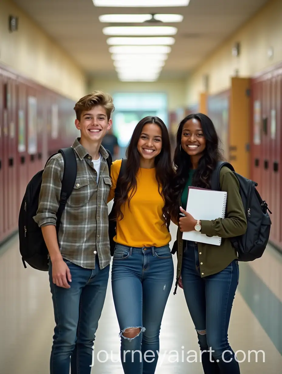 Diverse-Group-of-High-School-Students-in-a-Bright-School-Hallway