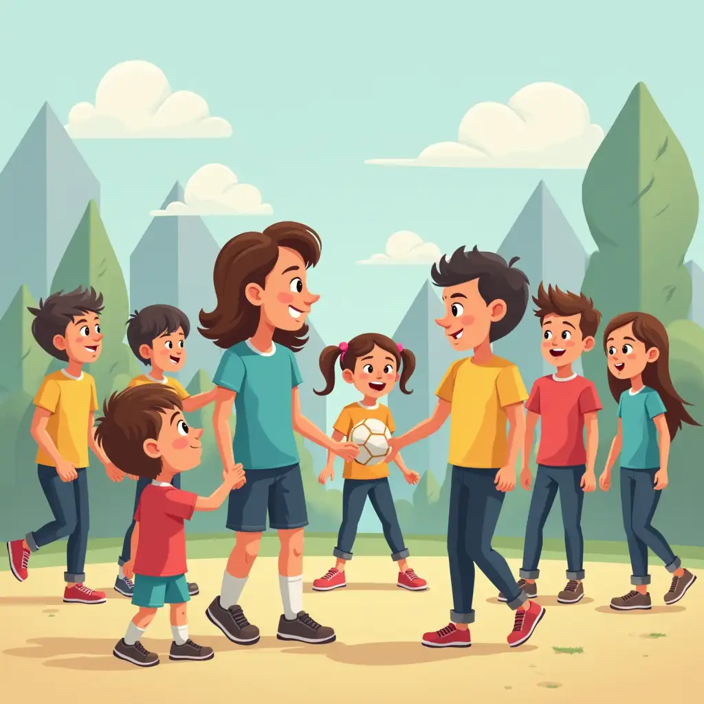 Image with characters at school on the topic of Prevention of domestic and sports injuries