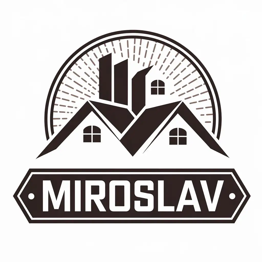 LOGO Design for Miroslav Construction of Houses with a Modern and Clear Background