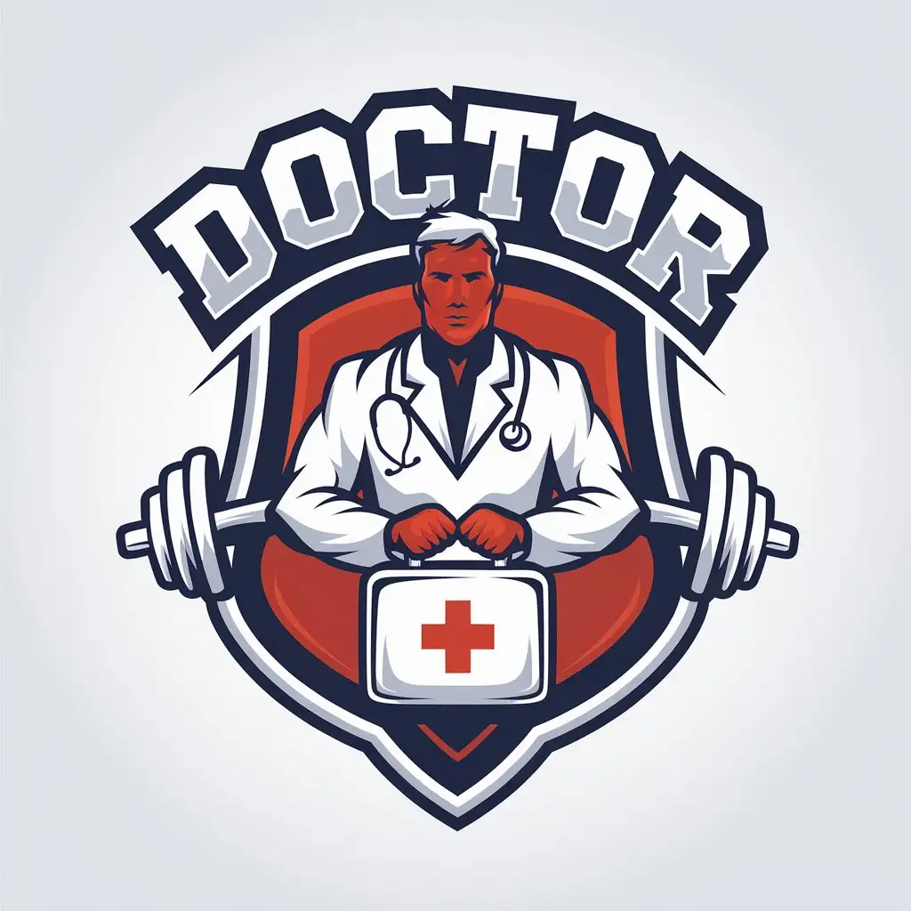 a vector logo design,with the text "doctor", main symbol:doctor with a first aid kit,complex,be used in Sports Fitness industry,clear background