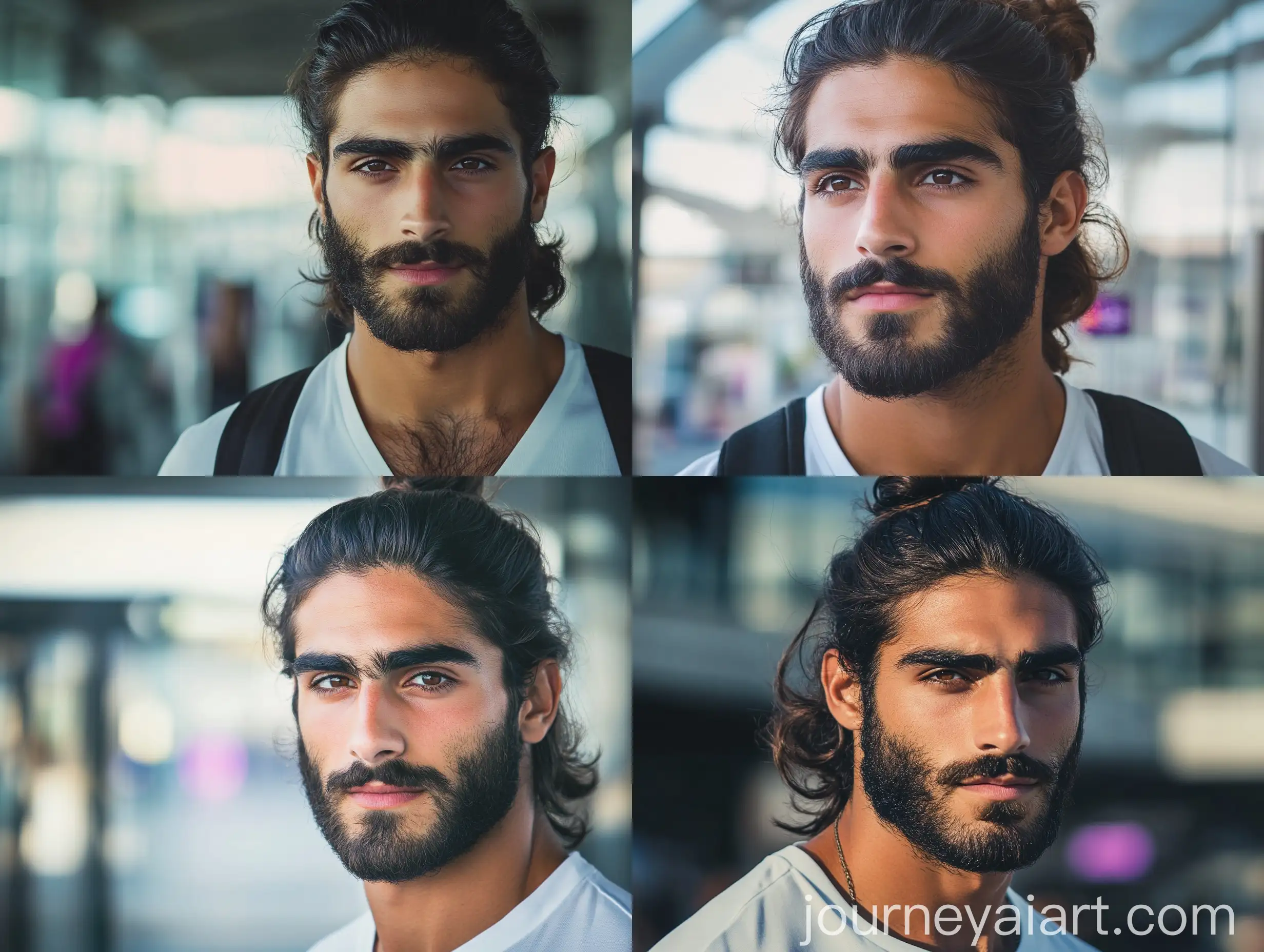 Handsome-Arab-Man-Leaving-Airport-in-Business-Attire