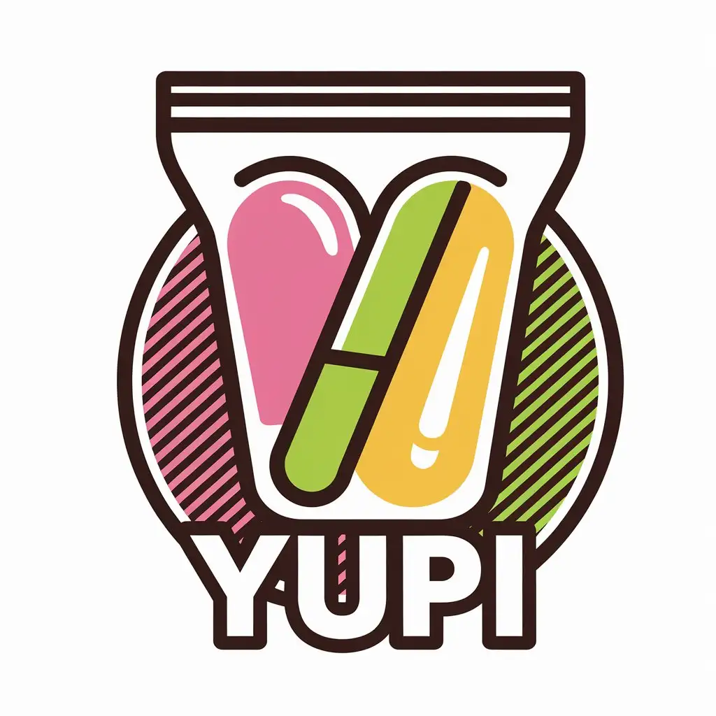 LOGO Design For Yupi Vibrant Jelly Bag Colors for Restaurant Industry