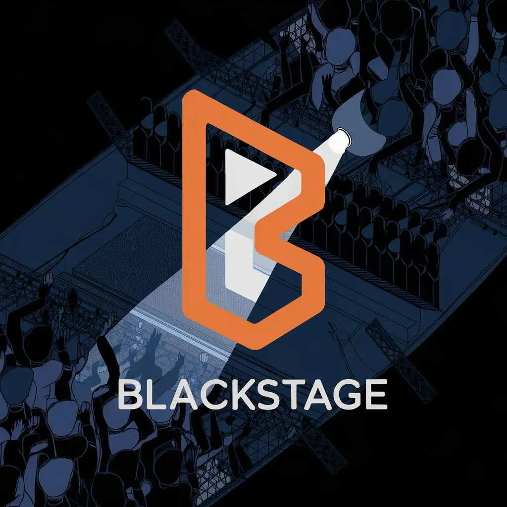 LOGO Design for BlackStage Black Mobile App Theme with Clean Vector Elements