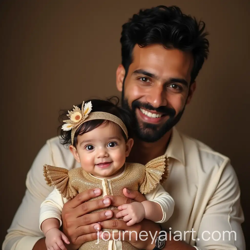 Indian-King-Holding-His-Turkish-Baby-Girl-in-Traditional-Princess-Outfit