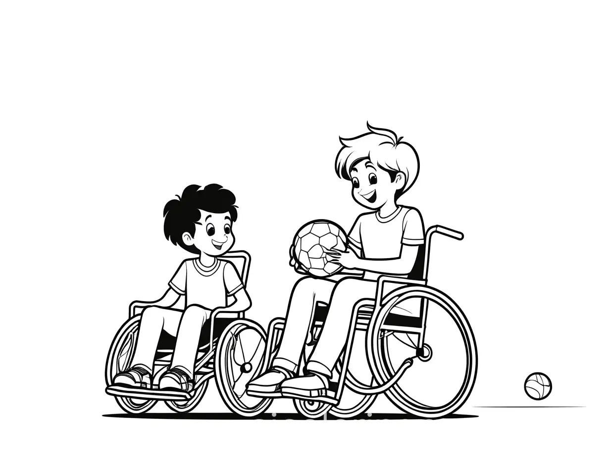 Children-Playing-Together-Boy-in-Wheelchair-and-Friend-with-Ball