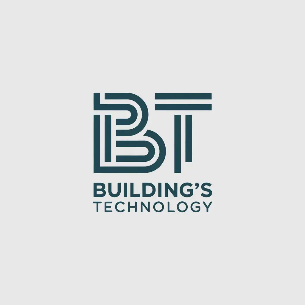 LOGO Design for Buildings Technology Vector Style with BT Symbol and Clear Background