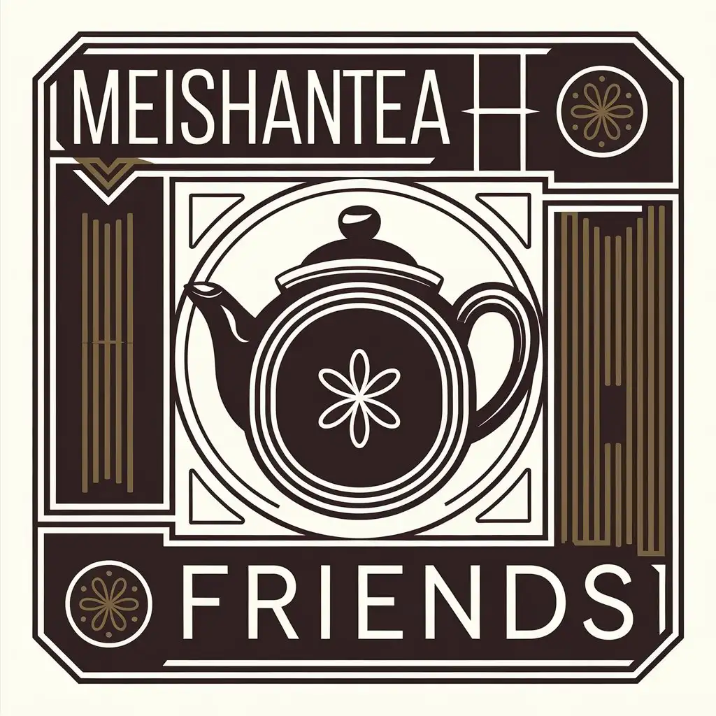 a vector logo design,with the text "meishanteafriends", main symbol:teapot,complex,be used in Restaurant industry,clear background