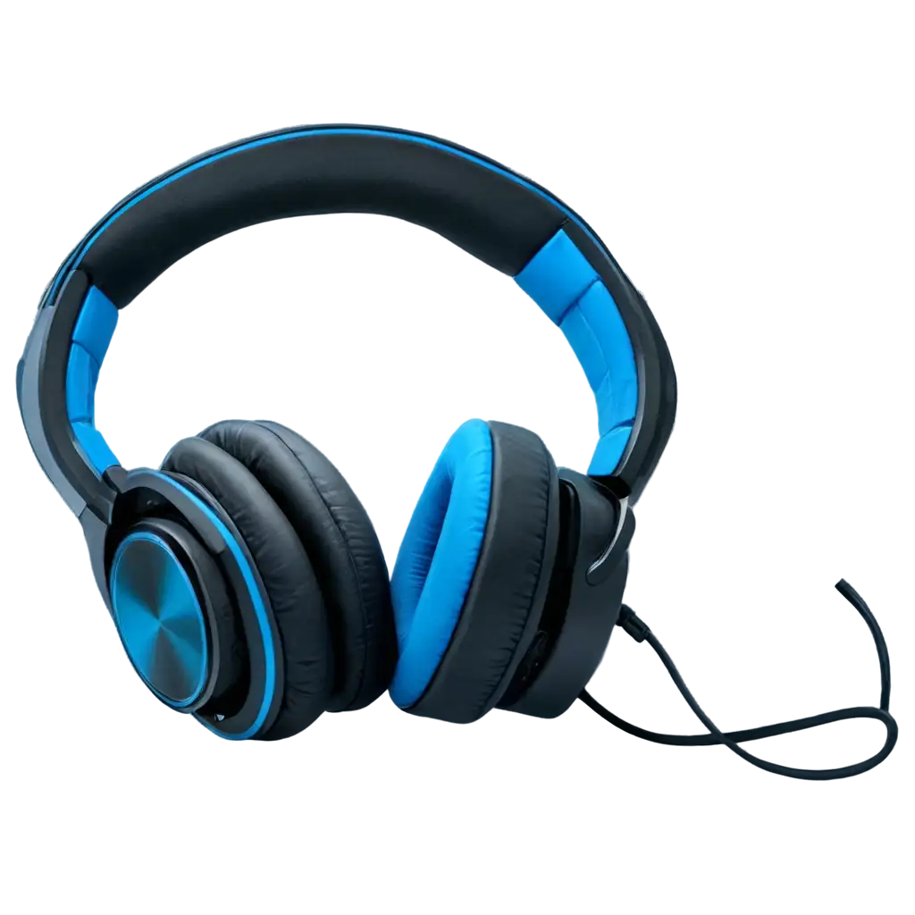 Blue-Color-Headphone-PNG-Image-with-Shadow-High-Quality-and-Transparent-Background