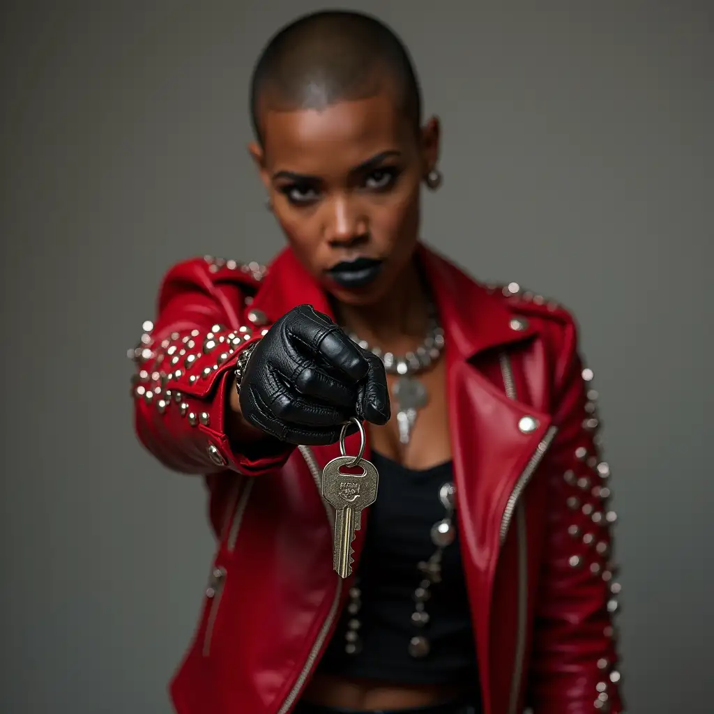 Punk-Rock-African-Woman-in-Studded-Leather-Jacket-and-Combat-Boots