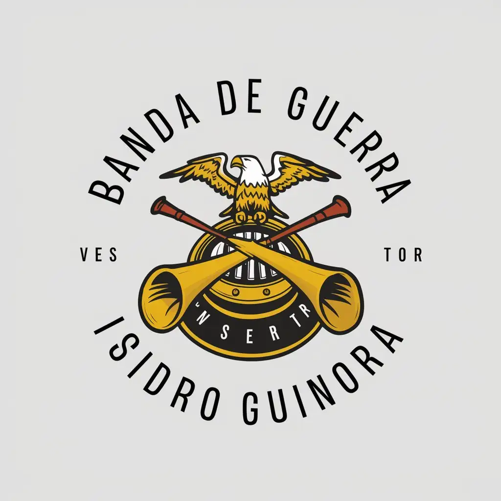 LOGO Design For Banda de Guerra Isidro Guinora Horn and Drum with Eagle Theme