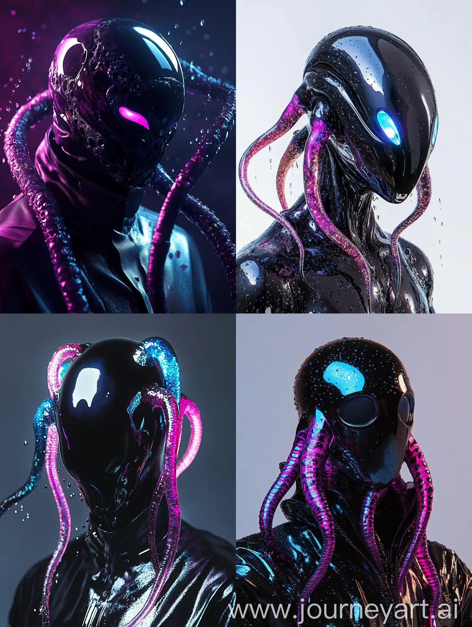 Futuristic-Figure-with-Glossy-Black-Mask-and-Glowing-Tentacles